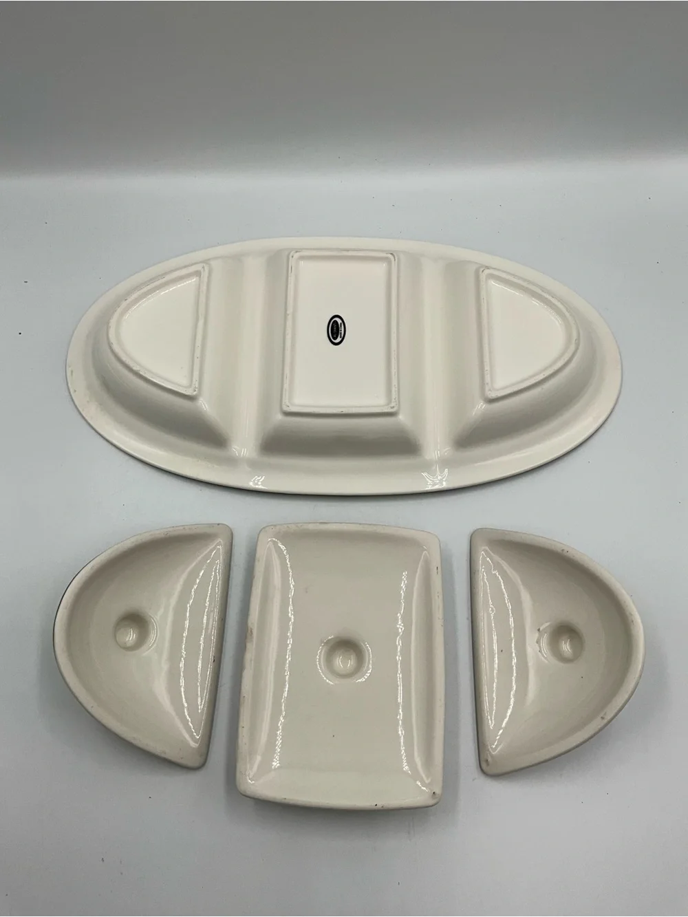 Al-Shanti White Ceramic Plate with Black Logo